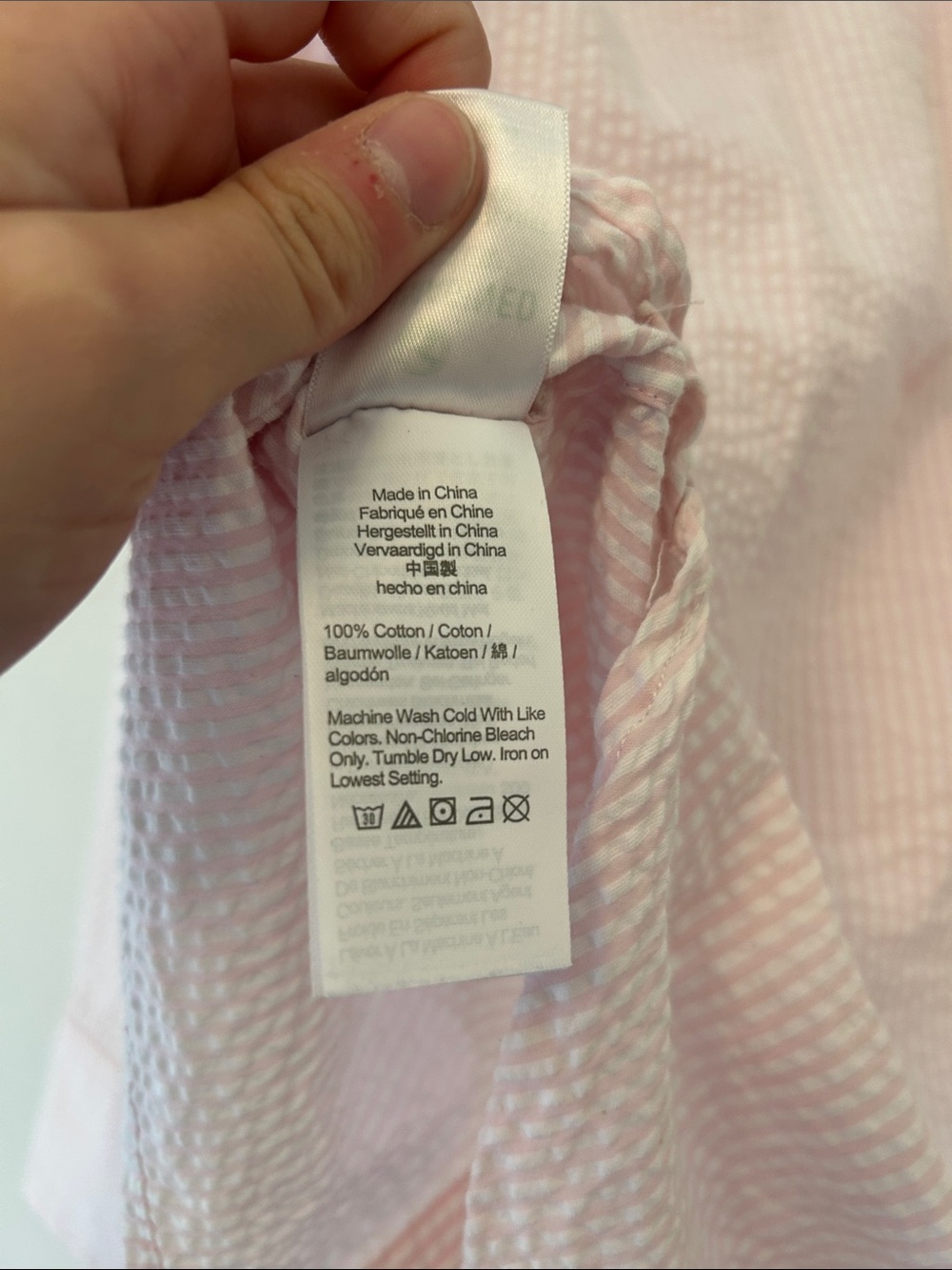 J. Crew Classic Fit Button Down Shirt in Pink and White Seersucker - Picture 7 of 8